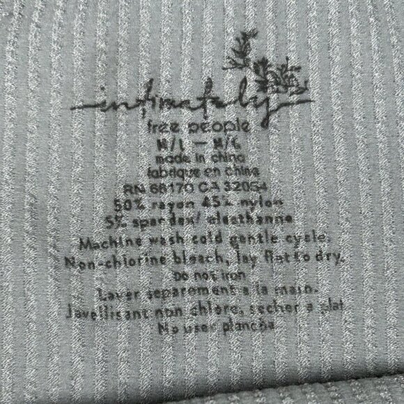 Free People Intimately Solid Rib Brami Tank Top Womens M/L Gray Stretch Cropped - Picture 3 of 11